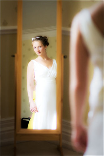 Bride in Mirror at Buckland Hall